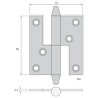 Dörr- eller fönstergångjärn 3 ½” X 1 ¼”