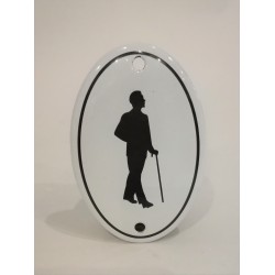 WC emaljskylt med figur