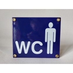 WC-skylt med figurer, emaljerad