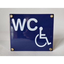Blå WC emaljskylt