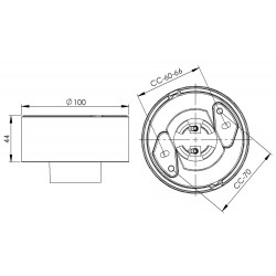 Posliininen valaisinkanta kattokiinnityksellä