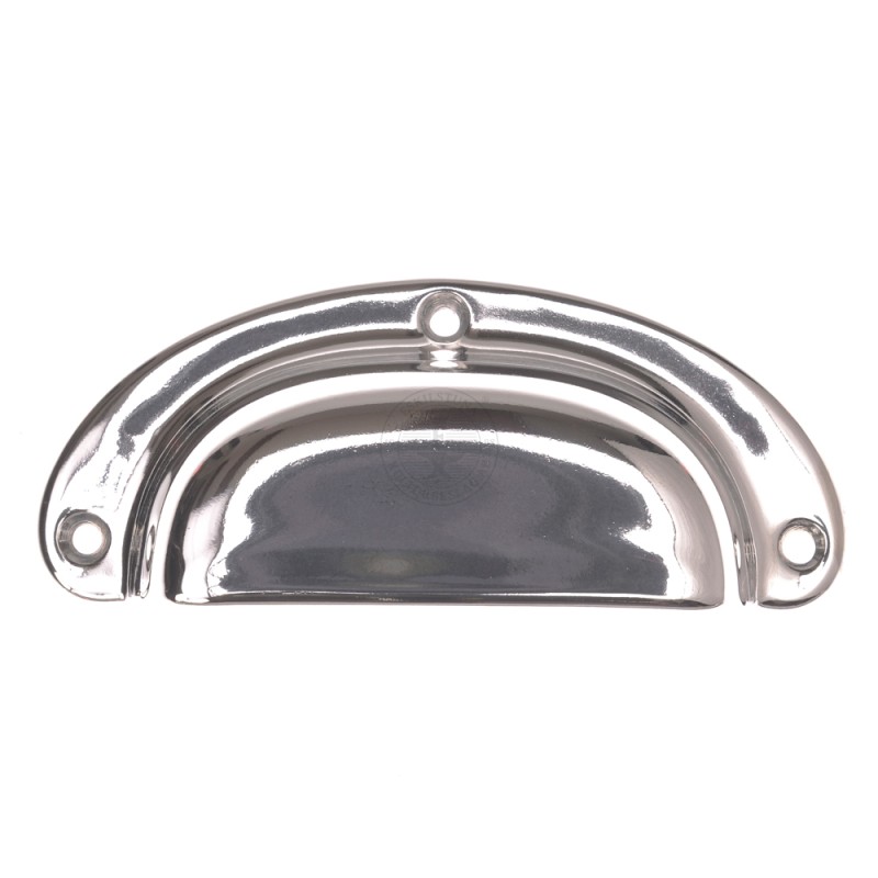 Skålhandtag 4", förnickald stål