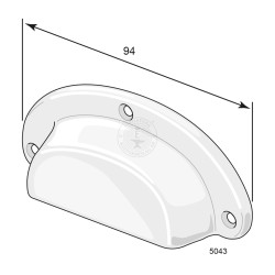 Skålhandtag 4", förnickald stål