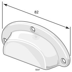 Skålhandtag 3 1/2", mässing