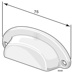 Skålhandtag 3", mässing