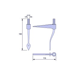 Taottu pölkkyhaka 150 mm