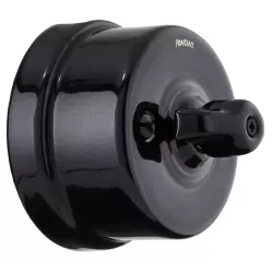 Strömbrytare, poslin svart