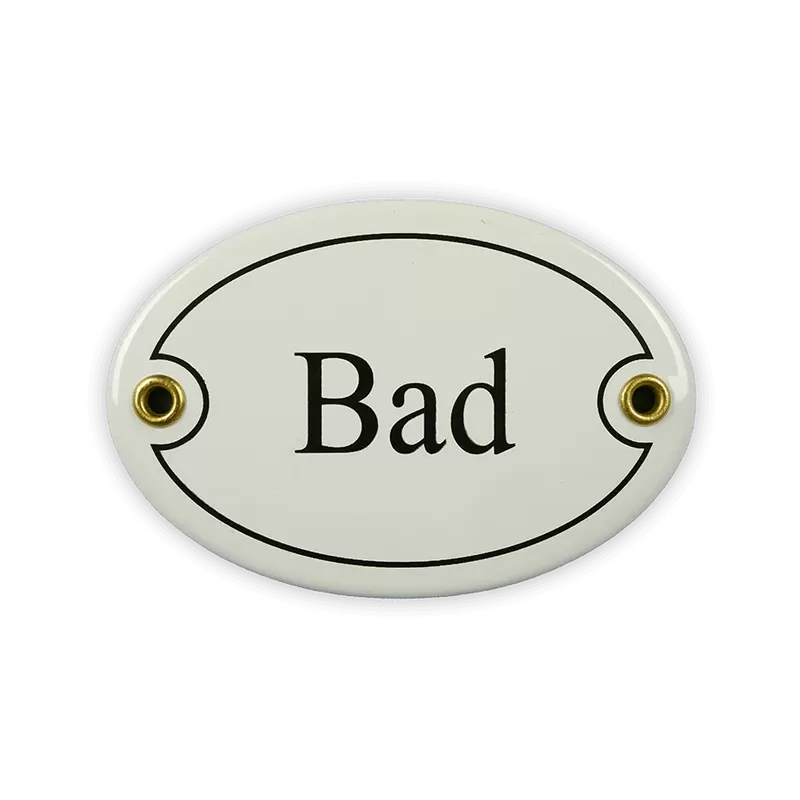 Bad, Emaljskylt
