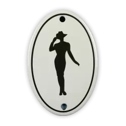 WC emaljskylt med figur