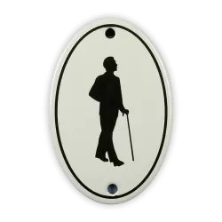 WC emaljskylt med figur